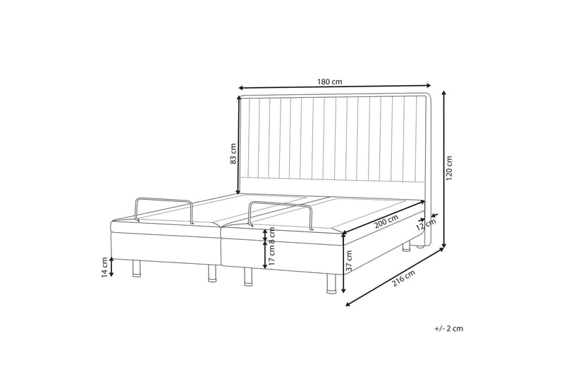 Carleigh Sengramme 180x200 cm - Beige - Møbler - Senger - Dobbeltsenger