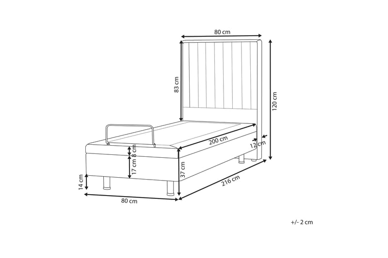 Carleigh Sengramme 80x200 cm - Beige - Møbler - Senger - Dobbeltsenger