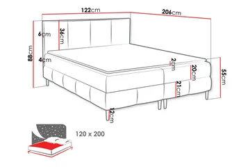 Celestine Oppbevaringsseng 120x200 cm - Hvit - Møbler - Senger - Seng med oppbevaring
