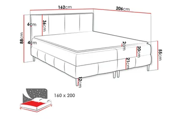 Celestine Oppbevaringsseng 160x200 cm - Hvit - Møbler - Senger - Seng med oppbevaring