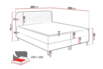 Celestine Oppbevaringsseng 200x200 cm - Svart - Møbler - Senger - Seng med oppbevaring