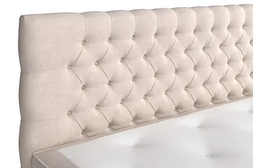 Celine Kontinentalseng 210x210 cm - Beige/Fløyel - Møbler - Senger - Komplett sengepakke