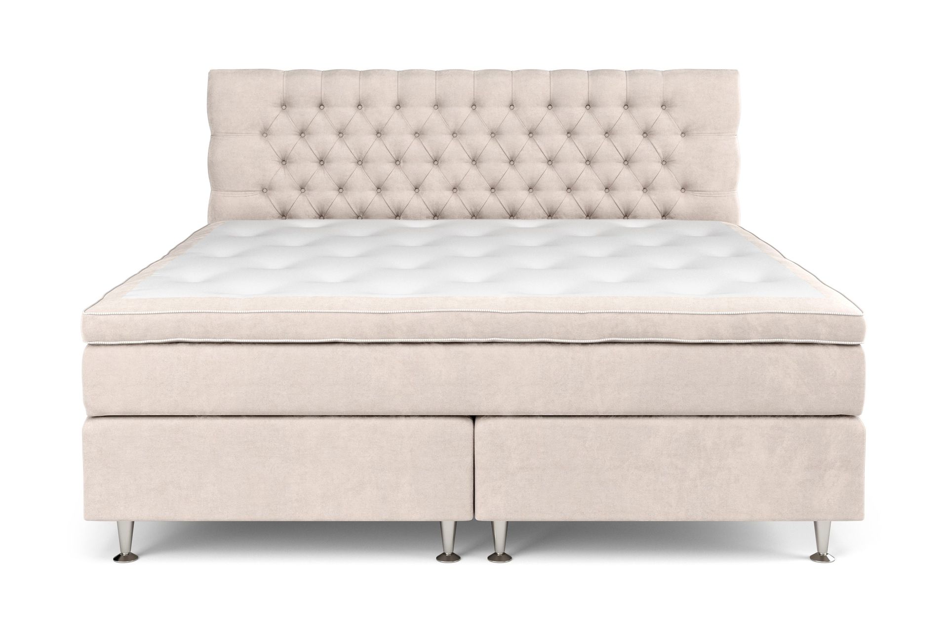 Celine Kontinentalseng 210x210 cm - Beige/Fløyel