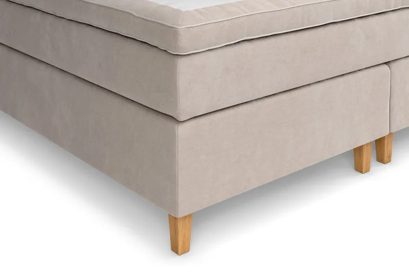 Celine Kontinentalseng 210x210 cm - Beige/Fløyel - Møbler - Senger - Komplett sengepakke