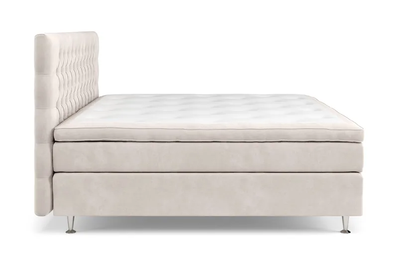 Celine Kontinentalseng 210x210 cm - Beige/Fløyel - Møbler - Senger - Komplett sengepakke