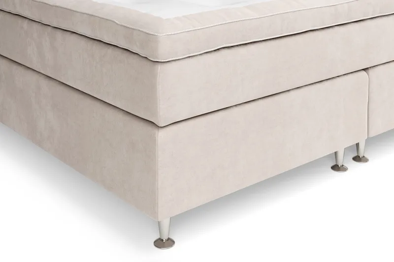 Celine Kontinentalseng 210x210 cm - Beige/Fløyel - Møbler - Senger - Komplett sengepakke