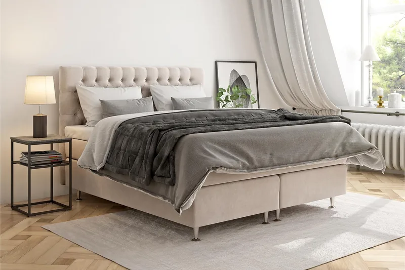 Celine Sengepakke 210x210 cm - Beige - Møbler - Senger - Komplett sengepakke