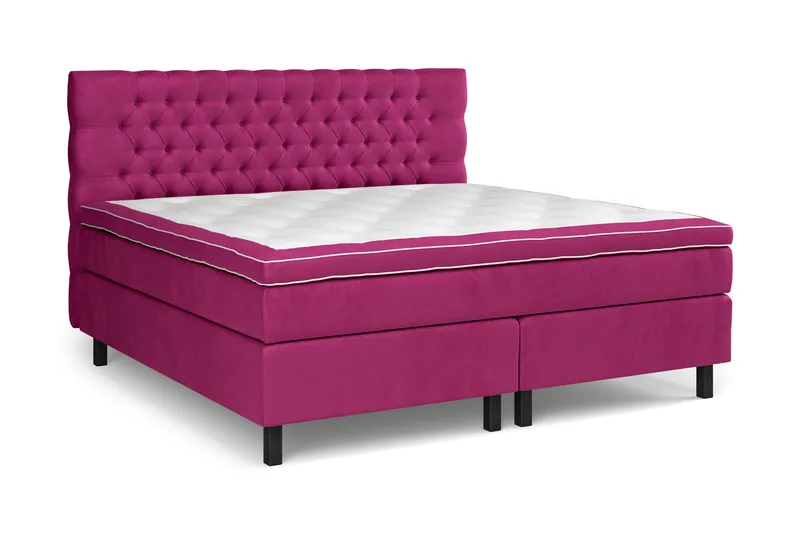 Celine Sengepakke 210x210 cm - Rosa/Fløyel - Møbler - Senger - Kontinentalsenger