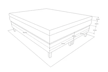 Charleston Komplett Sengepakke 160x200 cm - Sort - Møbler - Senger - Komplett sengepakke