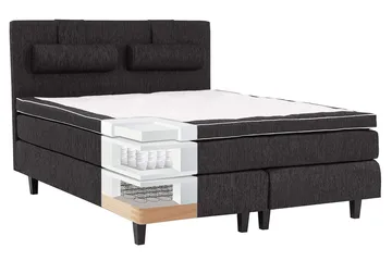Charleston Komplett Sengepakke 160x200 cm - Sort - Møbler - Senger - Komplett sengepakke