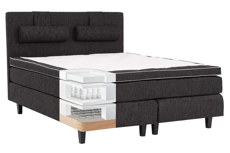 Charleston Komplett Sengepakke 160x200 cm - Sort - Møbler - Senger - Komplett sengepakke