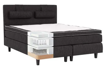 Charleston Komplett Sengepakke 180x200 cm - Sort - Møbler - Senger - Komplett sengepakke