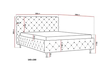 Chesterfield Komplett Sengpakke Sengeramme med Madrass 140x200 cm - Svart - Møbler - Senger - Komplett sengepakke