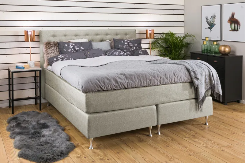 Cloud Komplett Sengepakke 160x200 - Beige - Møbler - Senger - Komplett sengepakke