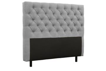 Coral Sengepakke – Kontinentalseng 140x200 cm i Stoff med Sengegavl + Overmadrass - Grå - Møbler - Senger - Komplett sengepakke
