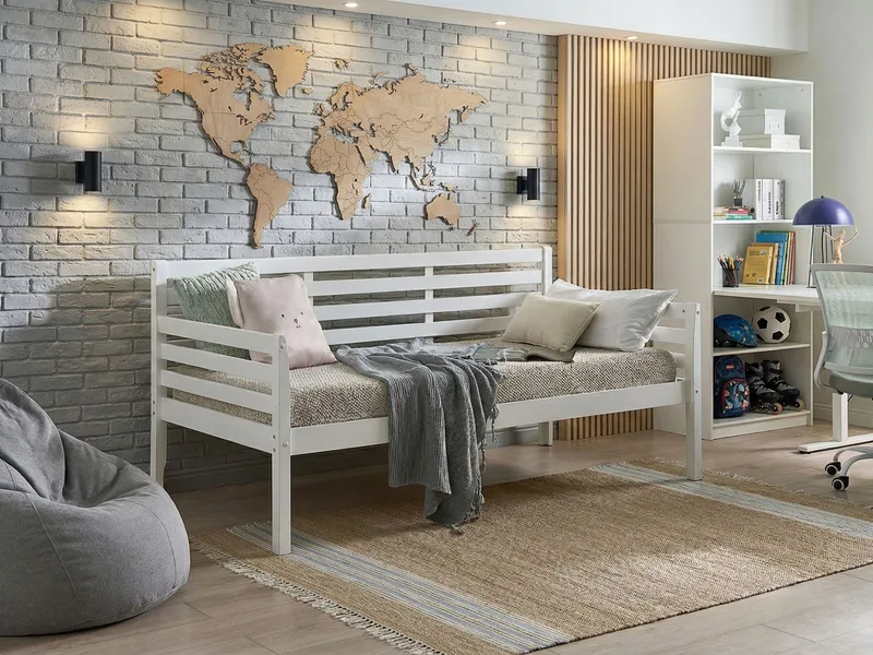 Daybed Theza Hvit - Hvit - Møbler - Senger - Gjesteseng & ekstraseng - Uttrekkbar seng