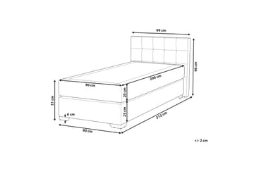 Denae Kontinentalseng 90x200 cm - Grå/Sølv - Møbler - Senger - Enkeltsenger