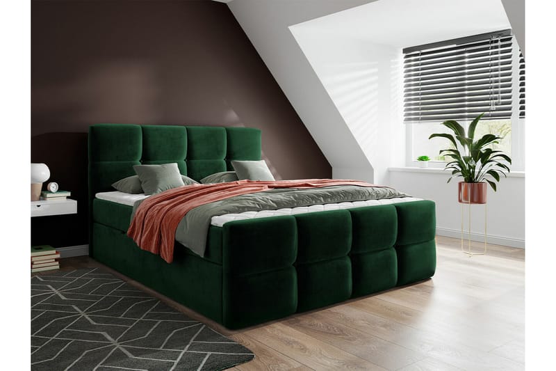 Derry Sengeramme 140x200 cm - Grøn - Sengeramme & sengestamme
