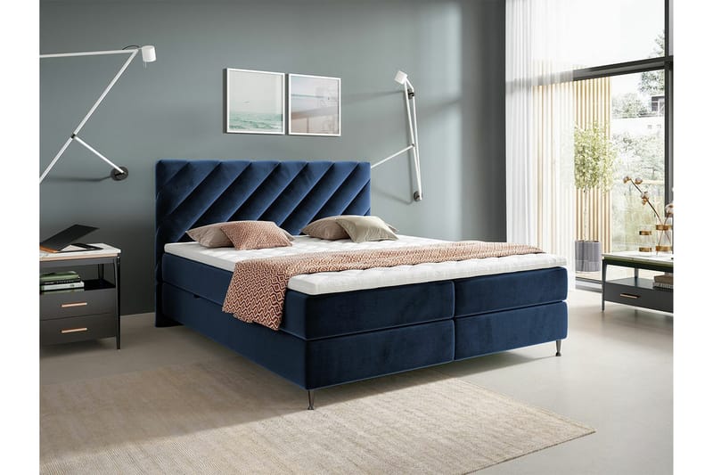 Derry Sengeramme 160x200 cm - Mørkeblå - Sengeramme & sengestamme