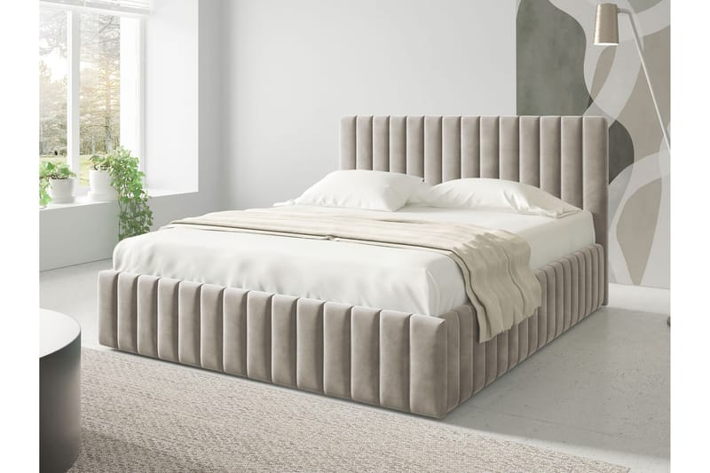 Desio Oppbevaringsseng 140x200 cm, Beige