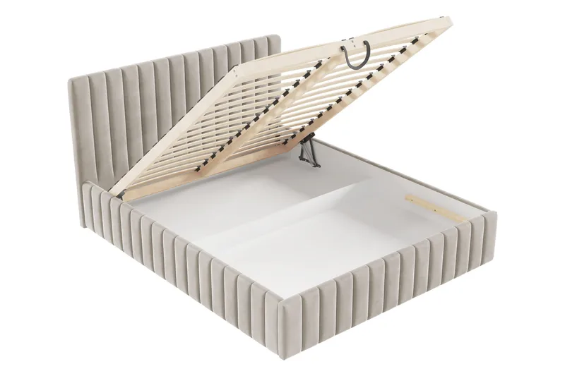 Desio Oppbevaringsseng 140x200 cm - Beige - Møbler - Senger - Sengeramme & sengestamme