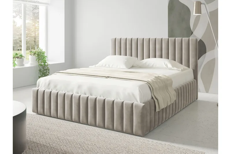 Desio Oppbevaringsseng 160x200 cm, Beige