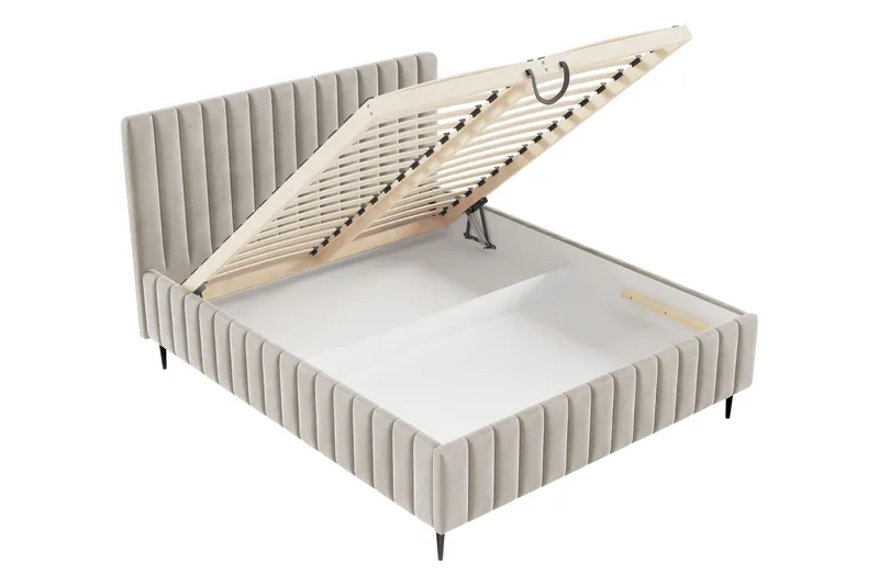 Desio Oppbevaringsseng 160x200 cm - Beige - Møbler - Senger - Sengeramme & sengestamme