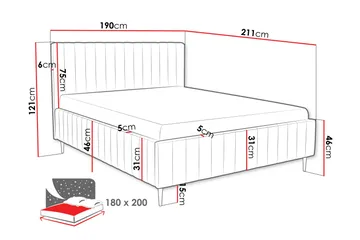 Desio Oppbevaringsseng 180x200 cm - Grønn - Møbler - Senger - Sengeramme & sengestamme