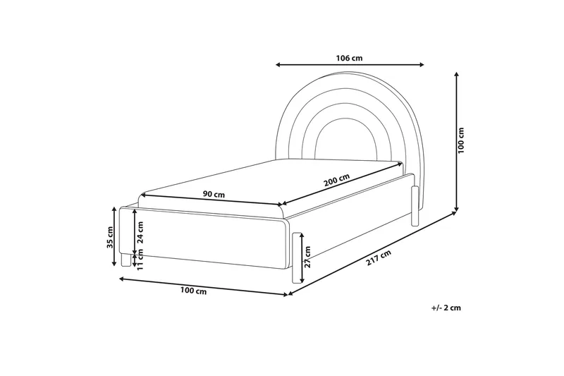 Diantha Sengramme 90x200 cm - Blå/Lyst tre - Møbler - Senger - Sengeramme & sengestamme