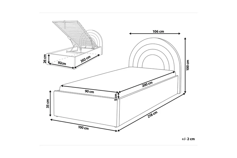 Diantha Sengramme 90x200 cm - Rosa - Møbler - Senger - Sengeramme & sengestamme