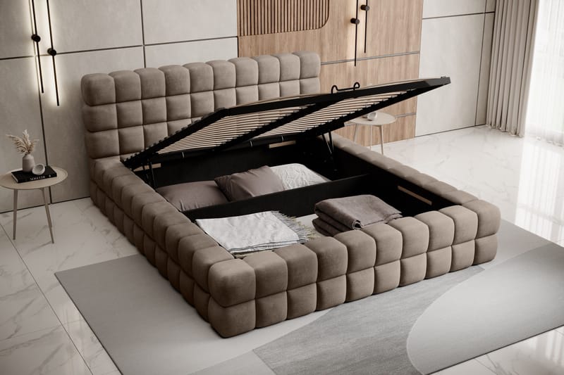 Dizzle Sengramme 140x200 cm - Mørk beige - Møbler - Senger - Sengeramme & sengestamme