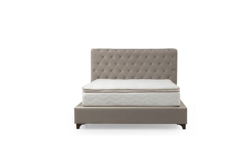Dobbel madrass, base og hodegjerde Deluxe Sett Beige (140 x 200 cm) - Beige - Møbler - Senger - Komplett sengepakke