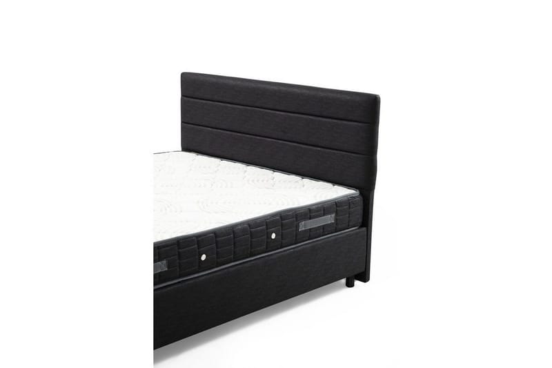 Dobbel madrass, base og hodegjerde Sonyi Sett Antrasitt - 160 x 114 x 200 cm - Møbler - Senger - Sengeramme & sengestamme