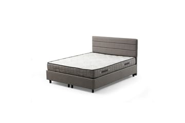 Dobbel madrass, base og hodegjerde Sonyi Sett Lys Grå