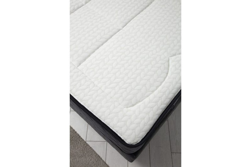 Dobbel madrass, base og hodegjerde Subato Set (140 x 125 x 200 cm) Antrasitt - Antrasitt - Møbler - Senger - Komplett sengepakke