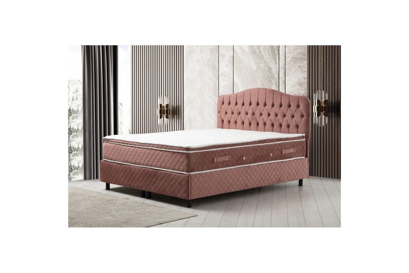 Dobbel madrass, base og hodegjerde Subato Set (140 x 125 x 200 cm) Støvete Veyaa - Støvete Veyaa - Møbler - Senger - Komplett sengepakke