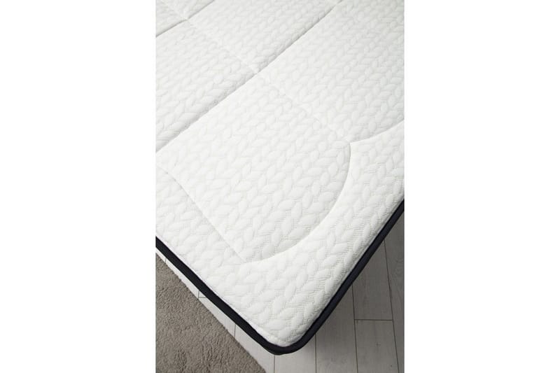 Dobbel madrass, base og hodegjerde Subato-sett Antrasitt - 140 x 125 x 200 cm - Møbler - Senger - Komplett sengepakke