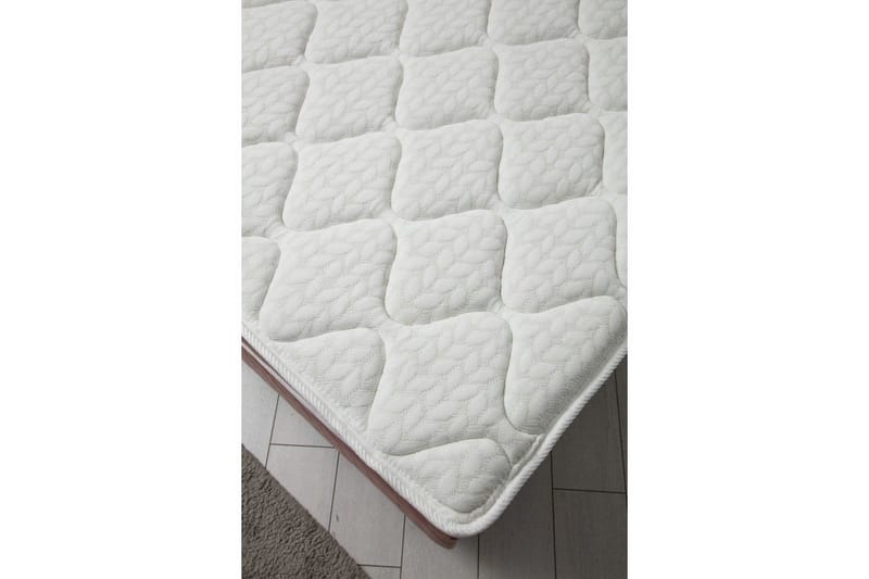 Dobbel madrass, base og hodegjerde Subato-sett Støvrosa - 140 x 125 x 200 cm - Møbler - Senger - Komplett sengepakke