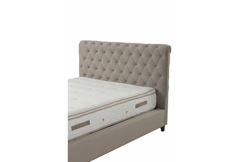 Dobbel madrass, base og hodegjerde Subra-sett Beige - 160 x 200 cm - Møbler - Senger - Komplett sengepakke