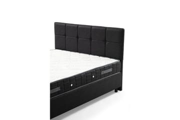Dobbel madrass, base og hodegjerde Sudalmuni sett antrasitt - 150 x 114 x 200 cm - Møbler - Senger - Komplett sengepakke