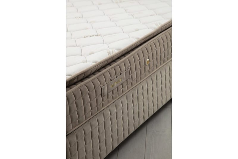 Dobbel madrass, base og hodegjerde Sudamal Sett Brun - 160 x 114 x 200 cm - Møbler - Senger - Komplett sengepakke