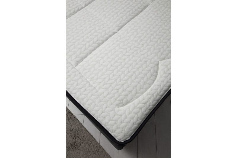Dobbel madrass, base og hodegjerde Sudamoon Sett Antrasitt - 160 x 35 x 208 cm - Møbler - Senger - Komplett sengepakke