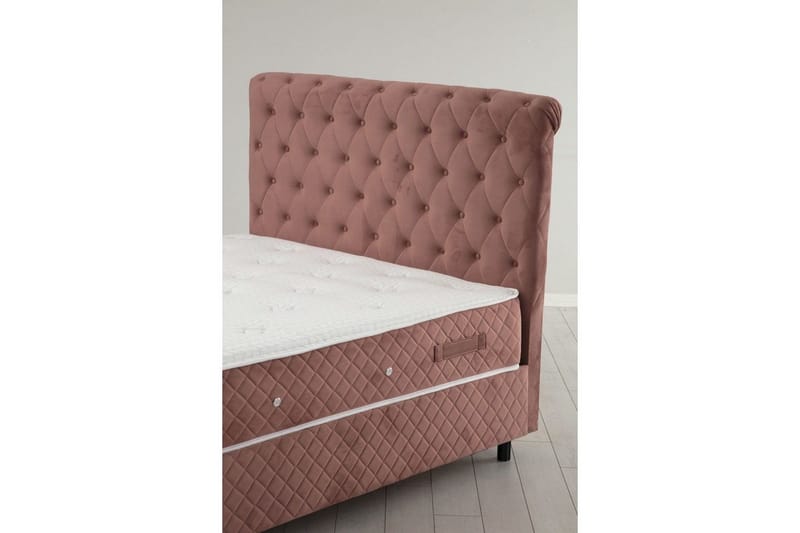 Dobbel madrass, base og hodegjerde Sudamoon Sett Støvet Veyae - 160 x 35 x 208 cm - Møbler - Senger - Komplett sengepakke