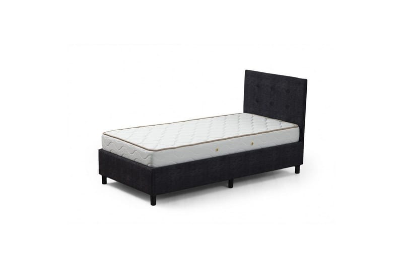 Dobbel madrass, base og hodegjerde Pilode Set Antrasitt, 160 x 107 x 204 cm