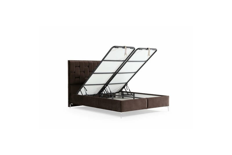 Dobbelseng Base & Hodegavl Amour Brun - 180 x 200 x 38 cm - Møbler - Senger - Komplett sengepakke