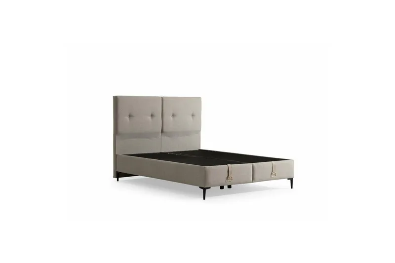 Dobbelseng Base & Hodegavl Badena Beige, 150 x 40 x 200 cm