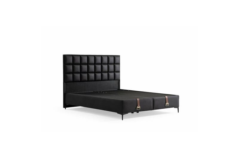Dobbelseng Base & Hodegavl Drelna Svart - 180 x 38 x 200 cm - Møbler - Senger - Sengeramme & sengestamme
