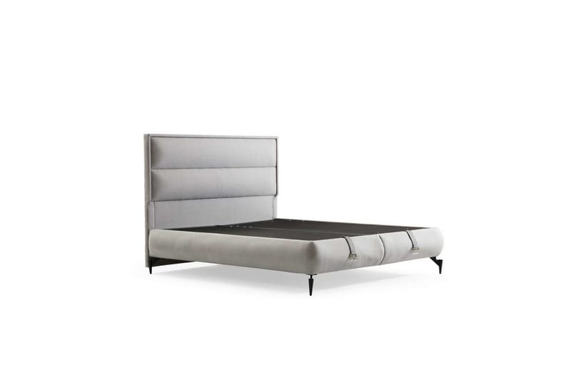 Dobbelseng Base & Hodegavl Fresh Grå, 120 x 41 x 200 cm