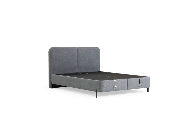 Dobbelseng Base & Hodegavl Harlee Grå - 180 x 38 x 210 cm - Møbler - Senger - Sengeramme & sengestamme
