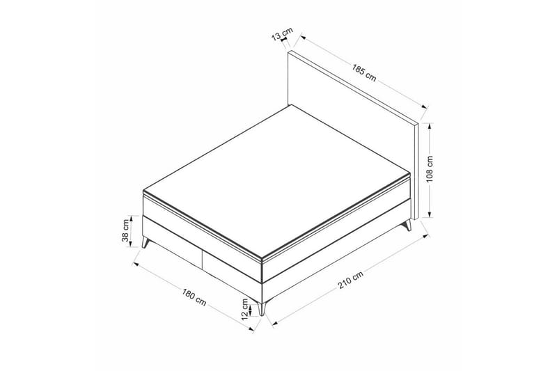 Dobbelseng Base & Hodegavl Osyra Oransje - 180 x 38 x 200 cm - Møbler - Senger - Sengeramme & sengestamme